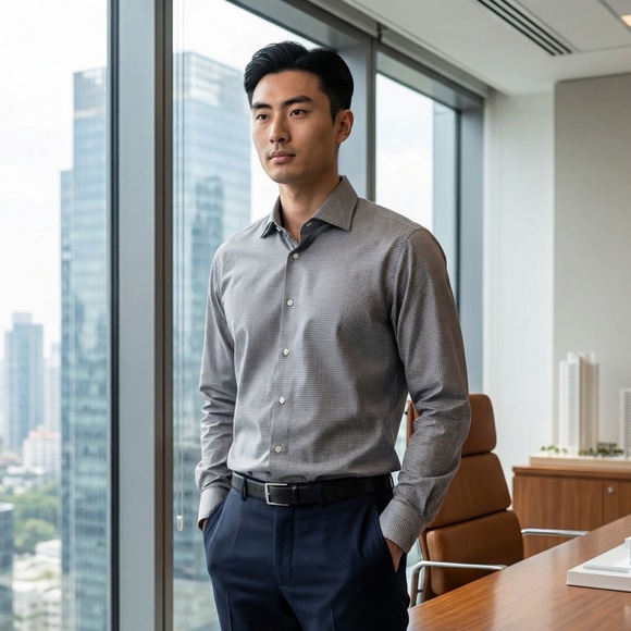 ETON Signature Twill Micropattern Men's Dress Shirt 16/41 Slim - Picture 2 of 12